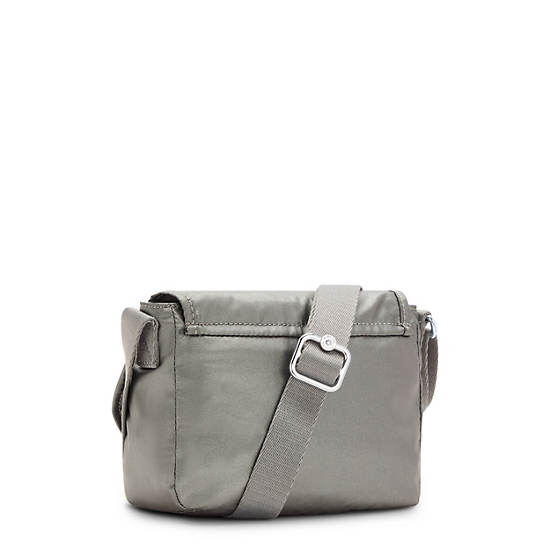 Kipling Sabian Metallic Crossbody Mini Bag Moon Grey Metallic | CA 1347EB